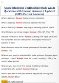 Adobe Illustrator Certification Study Guide  Questions with Correct Answers &vert; Updated  &lpar;100&percnt; Correct Answers&rpar; 
