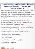Adobe Illustrator Certification Test Questions  with Correct Answers &vert; Updated &lpar;100&percnt;  Correct Answers&rpar;