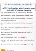 AEM Business Practitioner Certification    &lpar;AD0-E126&rpar; Questions with Correct Answers  &vert; Updated &lpar;100&percnt; Correct Answers&rpar;