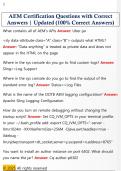 AEM Certificate Questions with Correct  Answers &vert; Updated &lpar;100&percnt; Correct Answers&rpar; 