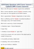 AEM Study Questions with Correct Answers &vert;  Updated &lpar;100&percnt; Correct Answers&rpar; 
