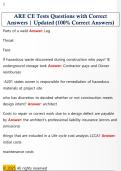 ARE CE Tests Questions with Correct  Answers &vert; Updated &lpar;100&percnt; Correct Answers&rpar; 