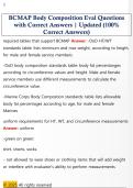 BCMAP Body Composition Eval Questions  with Correct Answers &vert; Updated &lpar;100&percnt;  Correct Answers&rpar;