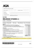 2025 AQA GCSE RELIGIOUS STUDIES A Paper 1 Christianity Question Paper & Mark Scheme &lpar;Merged&rpar; June 2025 &lbrack;VERIFIED&rsqb; 