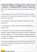 Biochem Midterm &num;2 Questions with Correct  Answers &vert; Updated &lpar;100&percnt; Correct Answers&rpar;