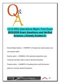 C215 WGU Operations Management &vert; 2025&sol;2026 &vert; Post-Exam Questions and Verified A&plus; Answers