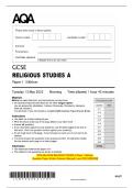 2025 AQA GCSE RELIGIOUS STUDIES A Paper 1 Sikhism  Question Paper & Mark Scheme &lpar;Merged&rpar; June 2025 &lbrack;VERIFIED&rsqb; 