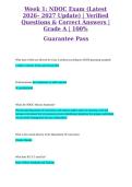 Week 1 NDOC Exam &lpar;Latest 2026 2027 Update&rpar; Verified Questions  Correct Answers Grade A 100 Guarantee Pass