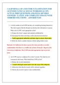 CALIFORNIA LAW AND ETHICS EXAMINATION FOR  LICENSED CLINICAL SOCIAL WORKERS &lpar;LCSW&rpar;  ACTUAL PREP QUESTIONS AND WELL REVISED  ANSWERS - LATEST AND COMPLETE UPDATE WITH  VERIFIED SOLUTIONS &ndash; ASSURED PASS