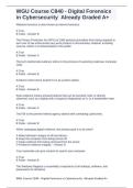 WGU Course C840 - Digital Forensics in Cybersecurity Already Graded A