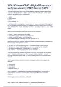 WGU Course C840 - Digital Forensics in Cybersecurity Solved 100