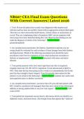 NR667 CEA Final Exam Questions With Correct Answers &vert; Latest 2026