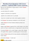 Bioethics Exam Questions with Correct  Answers &vert; Updated &lpar;100&percnt; Correct Answers&rpar;