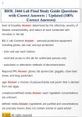 BIOL 2444 Lab Final Study Guide Questions  with Correct Answers &vert; Updated &lpar;100&percnt;  Correct Answers&rpar; 