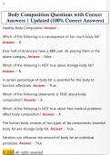 Body Composition Questions with Correct  Answers &vert; Updated &lpar;100&percnt; Correct Answers&rpar;