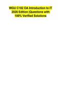 WGU C182 Introduction to IT &vert; OA Exam Test Bank &vert; 2026 Edition &vert; 100&percnt; Verified Q&A