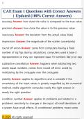 CAE Exam 1 Questions with Correct Answers  &vert; Updated &lpar;100&percnt; Correct Answers&rpar;