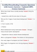 Certified Breastfeeding Counselor CBC  Questions with Correct Answers &vert; Updated  &lpar;100&percnt; Correct Answers&rpar; 