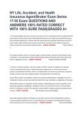 NY Life&comma; Accident&comma; and Health Insurance Agent&sol;Broker Exam Series 17-55 Exam QUESTIONS AND ANSWERS 100&percnt; RATED CORRECT WITH 100&percnt; SURE PASS&vert;GRADED A&plus;