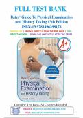 Test Bank for Bates&rsquo; Guide To Physical Examination and History Taking 13th Edition by Lynn S&period; Bickley&comma; Peter G&period; Szilagyi&comma; Richard M&period; Hoffman & Raier inP&period; Soriano 9781496398178 Chapter 1-27 &vert; Complete Guide A&plus;