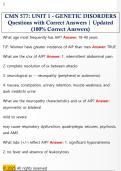 CMN 577&colon; UNIT 1 - GENETIC DISORDERS  Questions with Correct Answers &vert; Updated  &lpar;100&percnt; Correct Answers&rpar; 