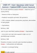 CMN 577 - Unit 1 Questions with Correct  Answers &vert; Updated &lpar;100&percnt; Correct Answers&rpar; 