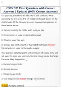 CMN 577 Final Questions with Correct  Answers &vert; Updated &lpar;100&percnt; Correct Answers&rpar;
