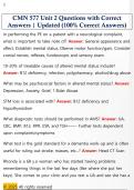 CMN 577 Unit 2 Questions with Correct  Answers &vert; Updated &lpar;100&percnt; Correct Answers&rpar; 