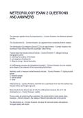 METEOROLOGY EXAM 2 QUESTIONS AND ANSWERS