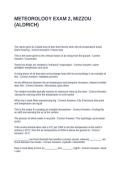 METEOROLOGY EXAM 2&comma; MIZZOU &lpar;ALDRICH&rpar; QUESTIONS WITH CORRECT ANSWERS