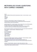METEOROLOGY EXAM 3 QUESTIONS WITH CORRECT ANSWERS