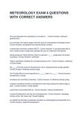 METEOROLOGY EXAM 4 QUESTIONS WITH CORRECT ANSWERS