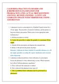CALIFORNIA PRACTICE STANDARDS AND  JURISPRUDENCE EXAMINATION FOR  PHARMACISTS &lpar;CPJE&rpar; ACTUAL PREP QUESTIONS  AND WELL REVISED ANSWERS - LATEST AND  COMPLETE UPDATE WITH VERIFIED SOLUTIONS &ndash;  ASSURED PASS