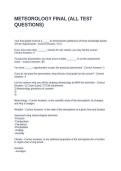 METEOROLOGY FINAL &lpar;ALL TEST QUESTIONS&rpar; WITH CORRECT ANSWERS 