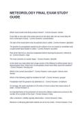 METEOROLOGY FINAL EXAM STUDY GUIDE WITH COMPLETE SOLUTIONS