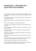 REVIEW QUIZ 1 METEOROLOGY QUESTIONS AND ANSWERS