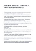 SYNOPTIC METEOROLOGY EXAM &num;1 QUESTIONS AND ANSWERS