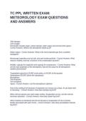TC PPL WRITTEN EXAM METEOROLOGY EXAM QUESTIONS AND ANSWERS