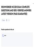 IRONWORKER NCCER EXAM COMPLETE QUESTIONS AND 100&percnt; VERIFIED ANSWERS LATEST VERSION &lpar;PASS GUARANTEE&rpar;