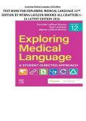 Test Bank For Exploring Medical Language&colon; A Student-Directed Approach 11th Edition by Myrna LaFleur Brooks&vert; 9780323711562&vert; All Chapters 1-16&vert;LATEST