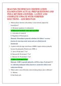 DIALYSIS TECHNICIAN CERTIFICATION  EXAMINATION ACTUAL PREP QUESTIONS AND  WELL REVISED ANSWERS - LATEST AND  COMPLETE UPDATE WITH VERIFIED  SOLUTIONS &ndash; ASSURED PASS 