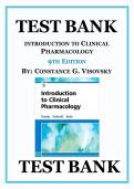Introduction to Clinical Pharmacology Test Bank 11th Edition 2026&sol;2027 &vert; Constance G&period; Visovsky &vert; Complete Verified Questions & Answers