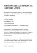 NUR390 EXAM 1 2026 EXAM PREP SCRIPT FULL QUESTION SET APPROVED