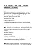 NURS 126 FINAL EXAM 2026 QUESTIONS ANSWERS GRADED A&plus;