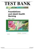 Test Bank for Foundations and Adult Health Nursing 8E &mdash; Exam Prep Edition Practice Questions with Verified Answers &vert; Graded A&plus; &vert; Newest Edition