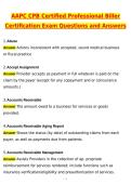 AAPC CPB Certified Professional Biller Certification Exam &lpar;Latest 2026 &sol; 2027 Update&rpar; Questions and Verified Answers &vert; 100&percnt; Correct &vert; Grade A&plus;