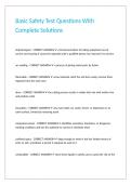 Basic Safety Test Questions With Complete Solutions