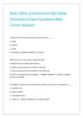 Basic Safety &lpar;Construction Site Safety Orientation&rpar; Exam Questions With Correct Answers
