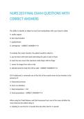 NURS 203 FINAL EXAM QUESTIONS WITH CORRECT ANSWERS 