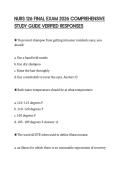 NURS 126 FINAL EXAM 2026 COMPREHENSIVE STUDY GUIDE VERIFIED RESPONSES